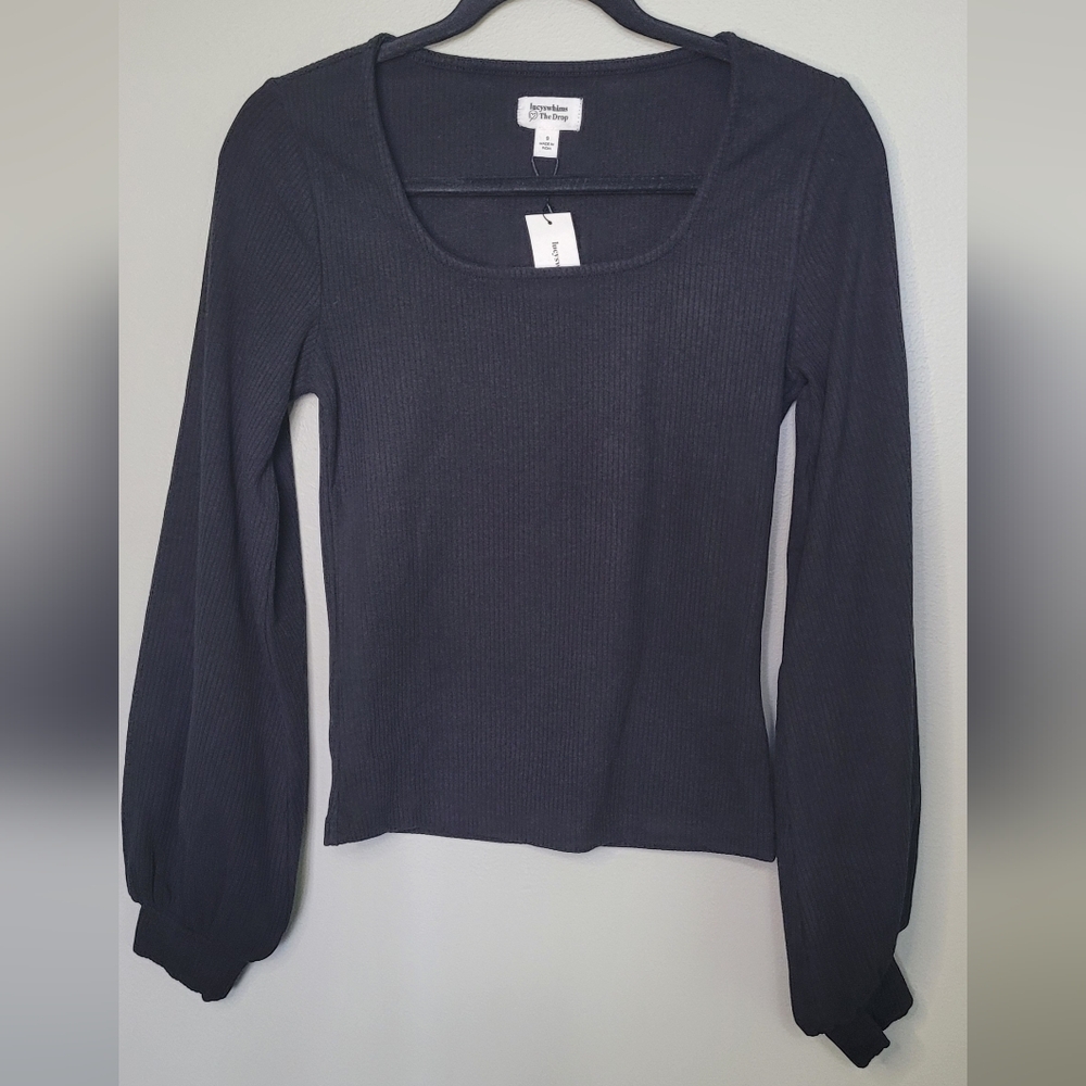 The Drop Lucyswhims Long Sleeve Top NWT S Balloon Sleeve Square Neck